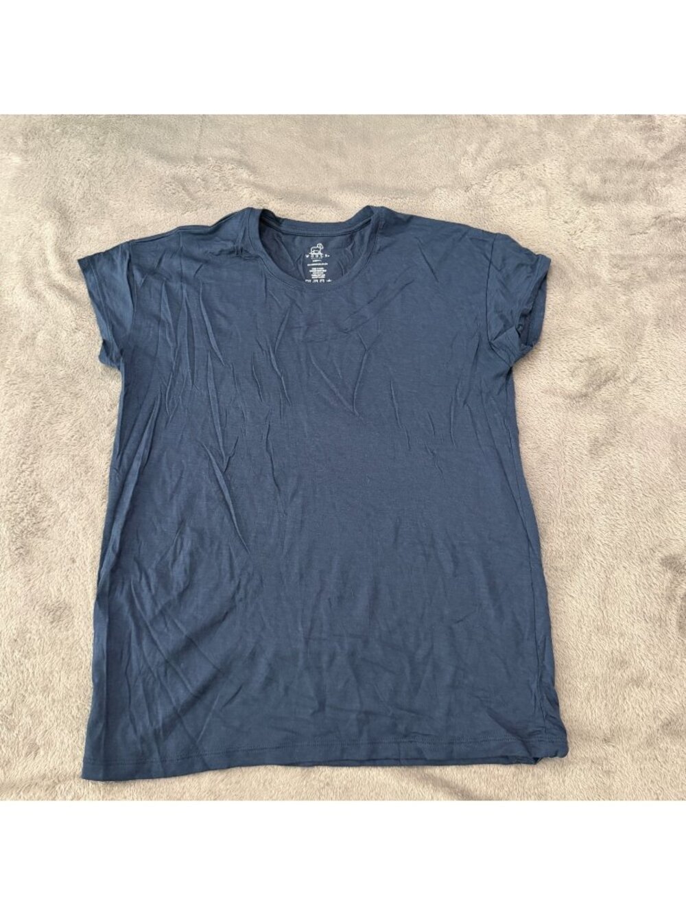 WoolX Blue Merino Wool Blend Tee Shirt Short Sleeve Womens XS Extra Small